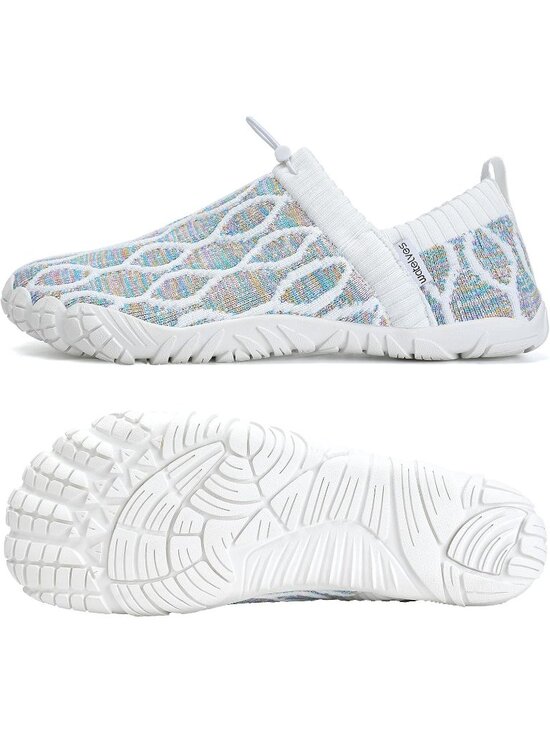 ?Men\'s Mixed White Knit Pull on Comfortable Elastic Adjustable Non Slip Shoes main image 5